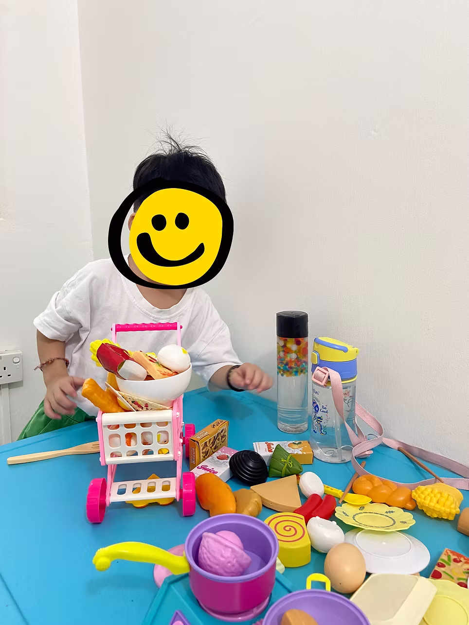 A child engaged in a guided learning activity at the centre.